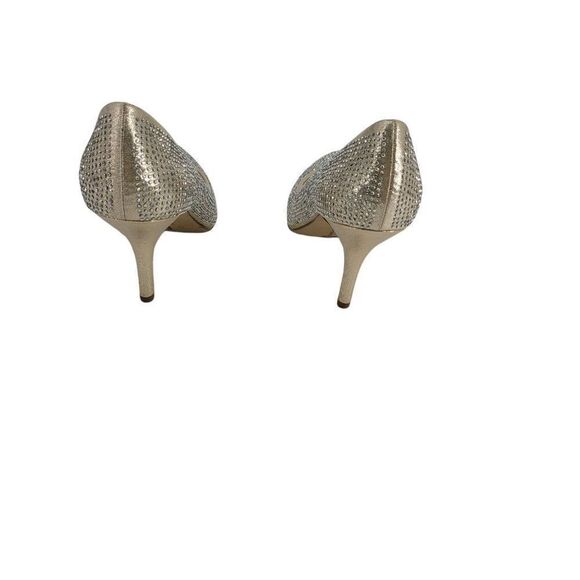 INC International Concepts ZITAH 3 Formal Gold Lame Rhinestone Heeled Pumps Sz 7 - Picture 7 of 9